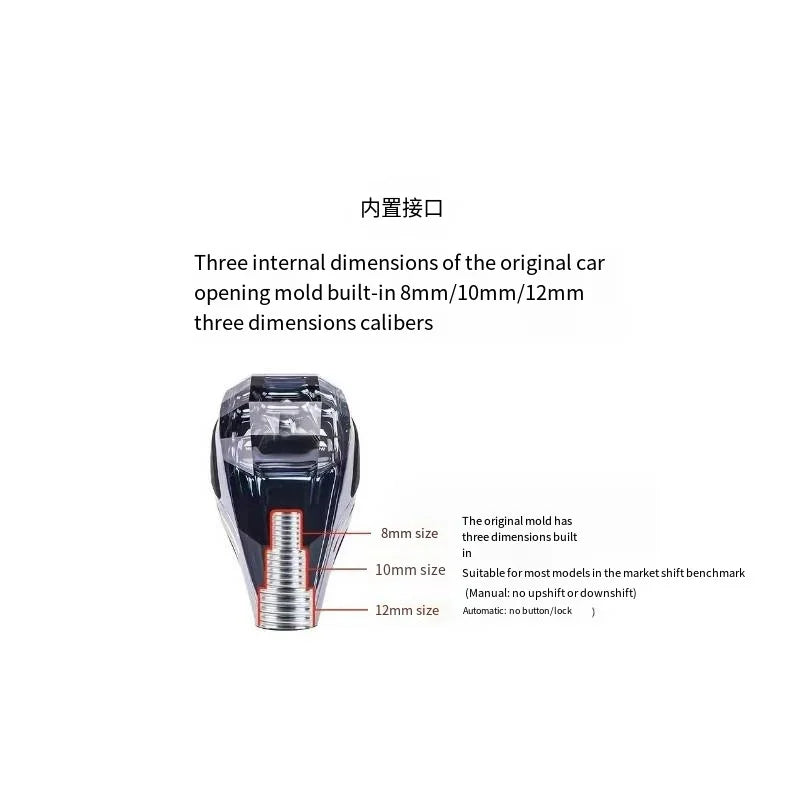 Pommeau de Levier de Vitesse Lumineux LED en Cristal pour Voitures Toyota, Mazda et Mitsubishi