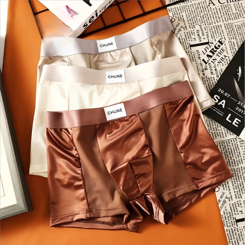 Boxers Hommes en Soie Glacée Satinée (3 PCS)