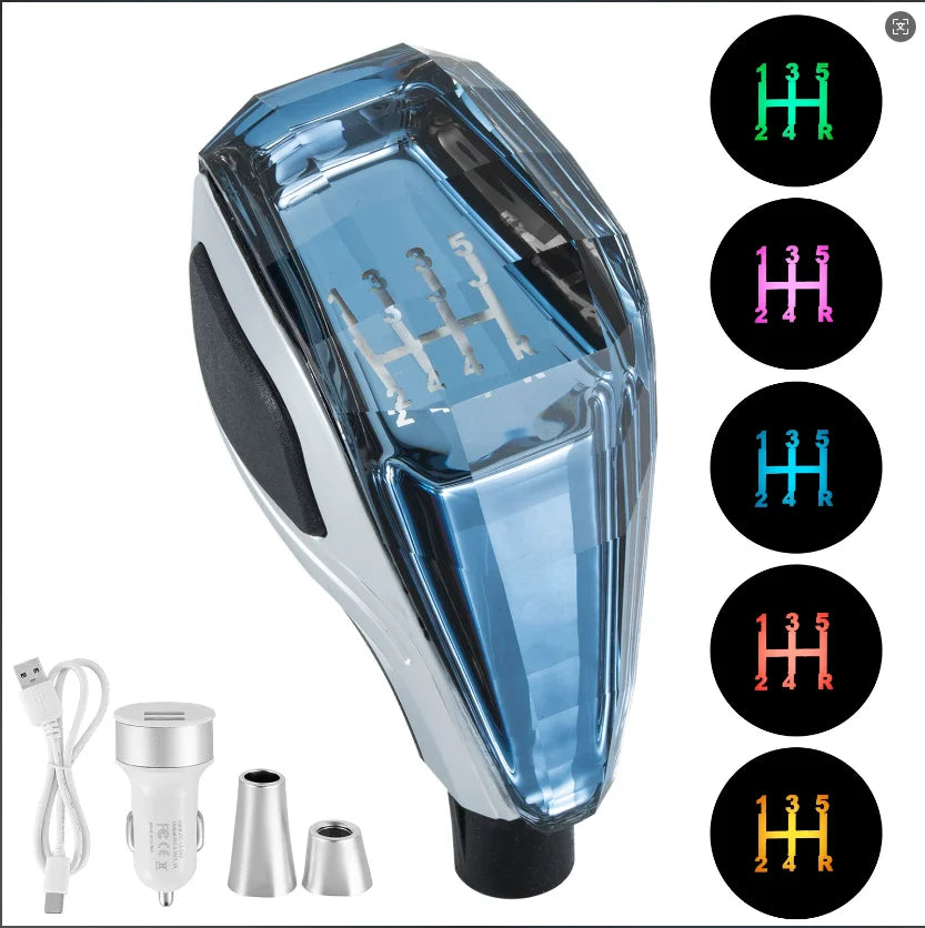 Pommeau de Levier de Vitesse Lumineux LED en Cristal pour Voitures Toyota, Mazda et Mitsubishi