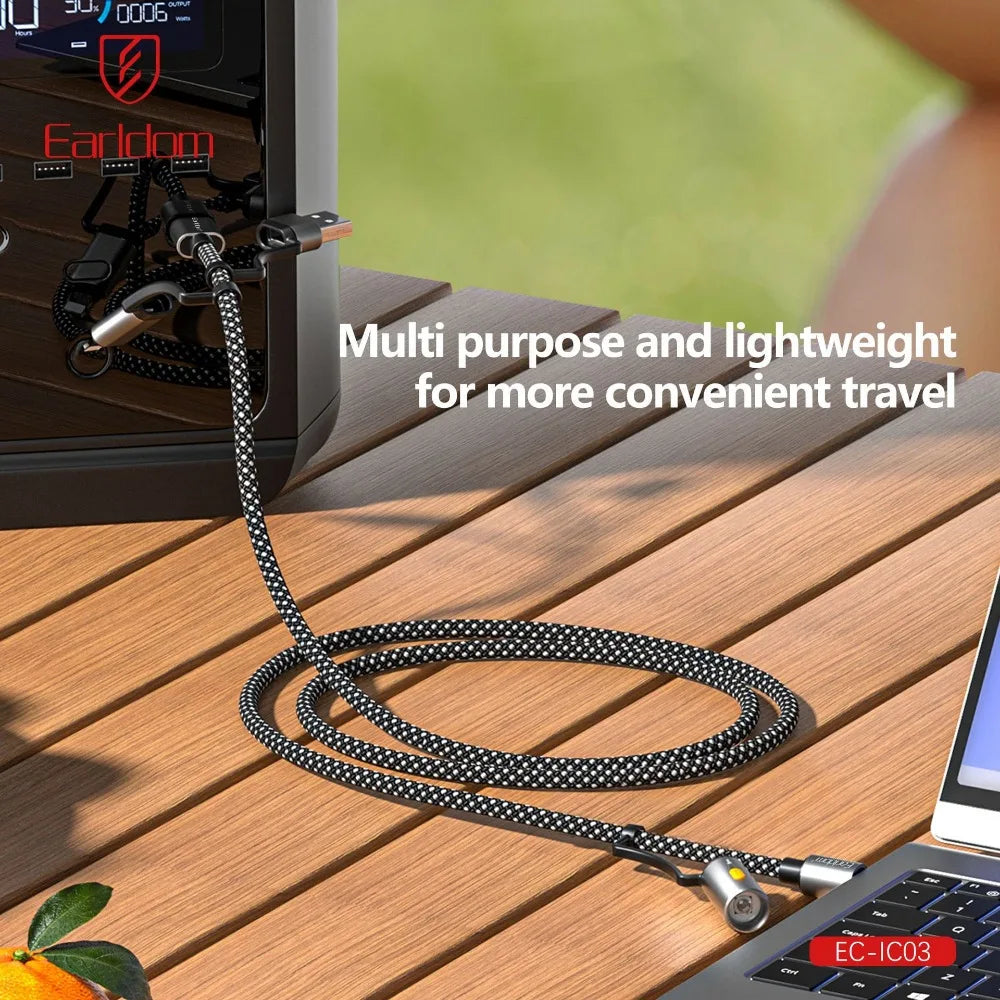 Câble de Charge polyvalent avec Lumière LED - Votre compagnon de Camping Indispensable