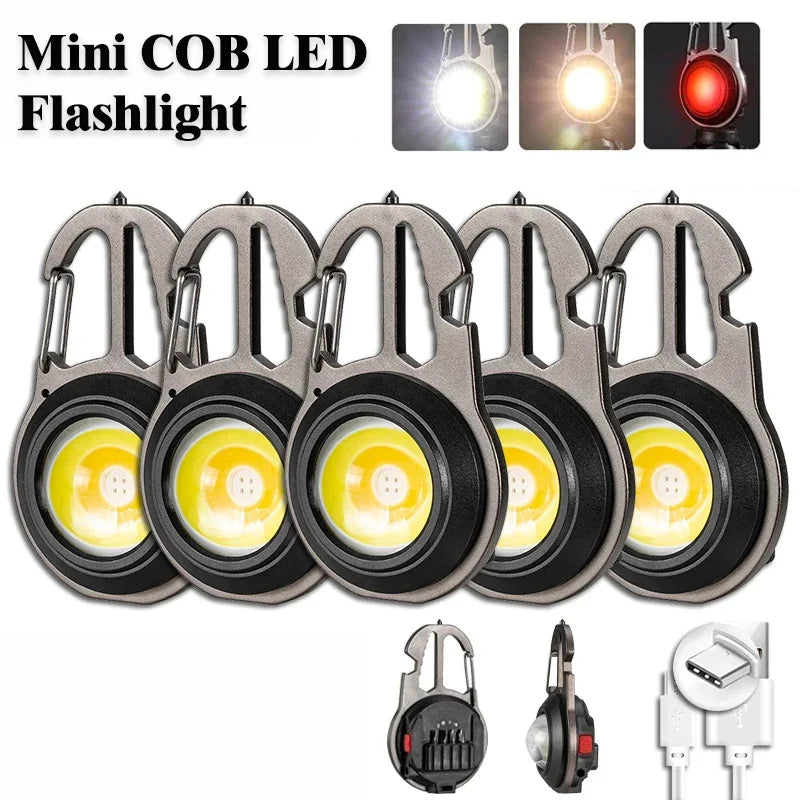 Lanterne de Poche Multifonctionnelle avec Porte-clés Mini COB LED