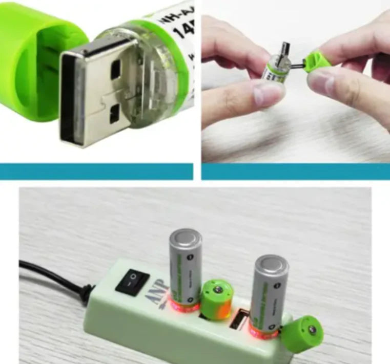 4 Piles rechargeables Ni-MH AA 1,5 V – écologiques et durables