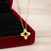 Collier Pendentif Vintage Italien à Quatre Feuilles
