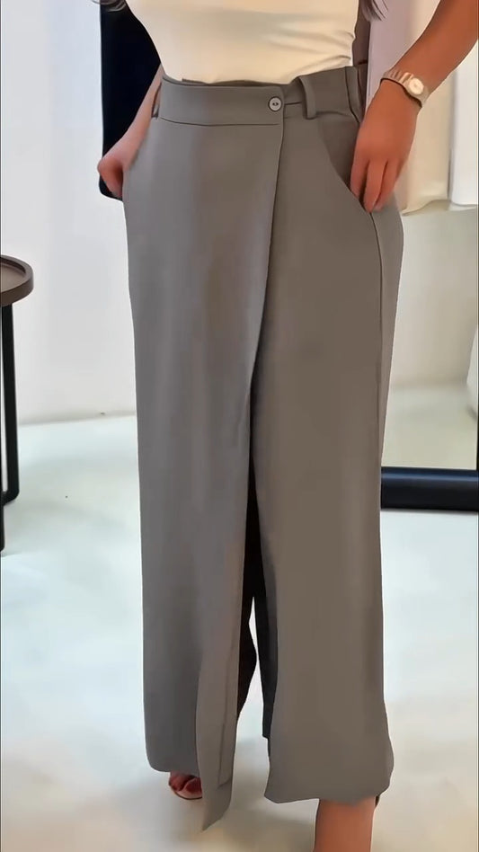 Pantalon Femme Élégant Décontracté Avec Patchwork