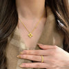 Collier Pendentif Vintage Italien à Quatre Feuilles