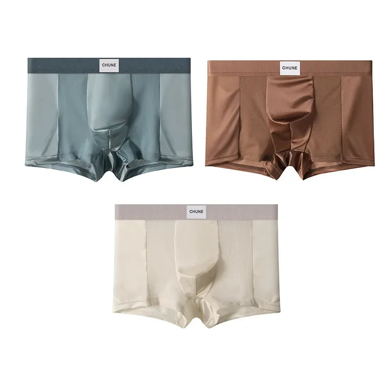 Boxers Hommes en Soie Glacée Satinée (3 PCS)