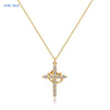 Pendentif Croix-Couronne Rotatif Raffiné avec Zircones Cubiques