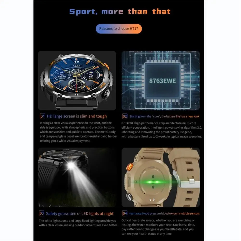 HT17 Montre Intelligente Étanche IP67 et Fitness Tracker