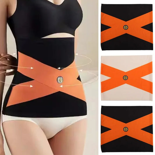 Ceinture d'Énergie en Soie de Glace à Haute Élasticité et Contrôle du Ventre pour Femmes : Ensemble de 3 pièces