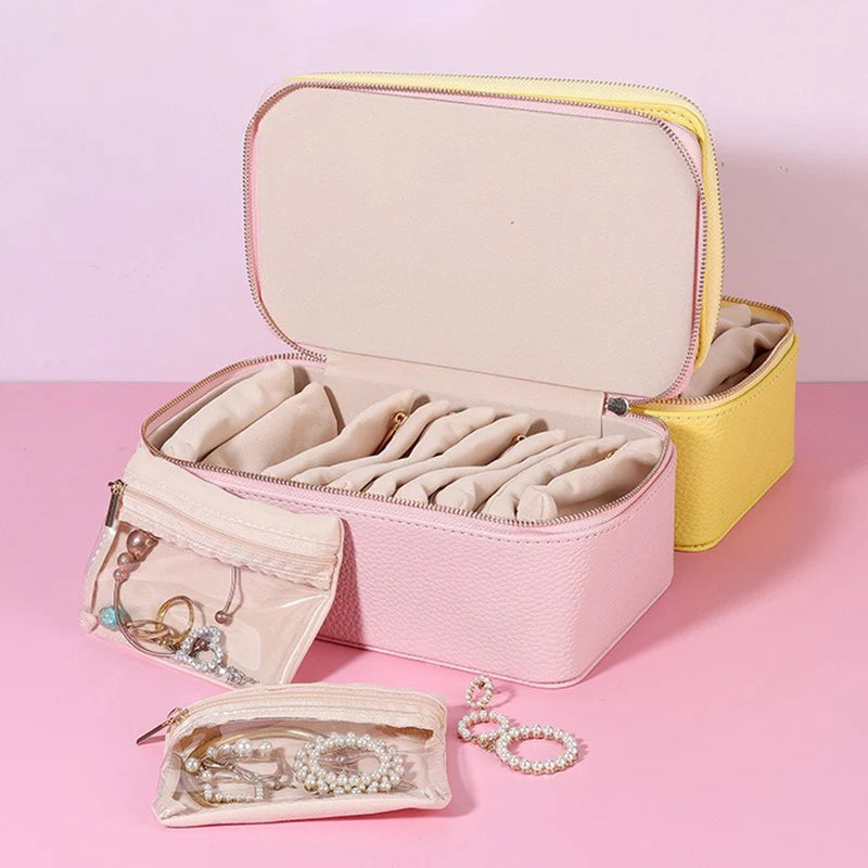 Boîte de Rangement Voyage pour Bijoux - Avec Sac Séparé
