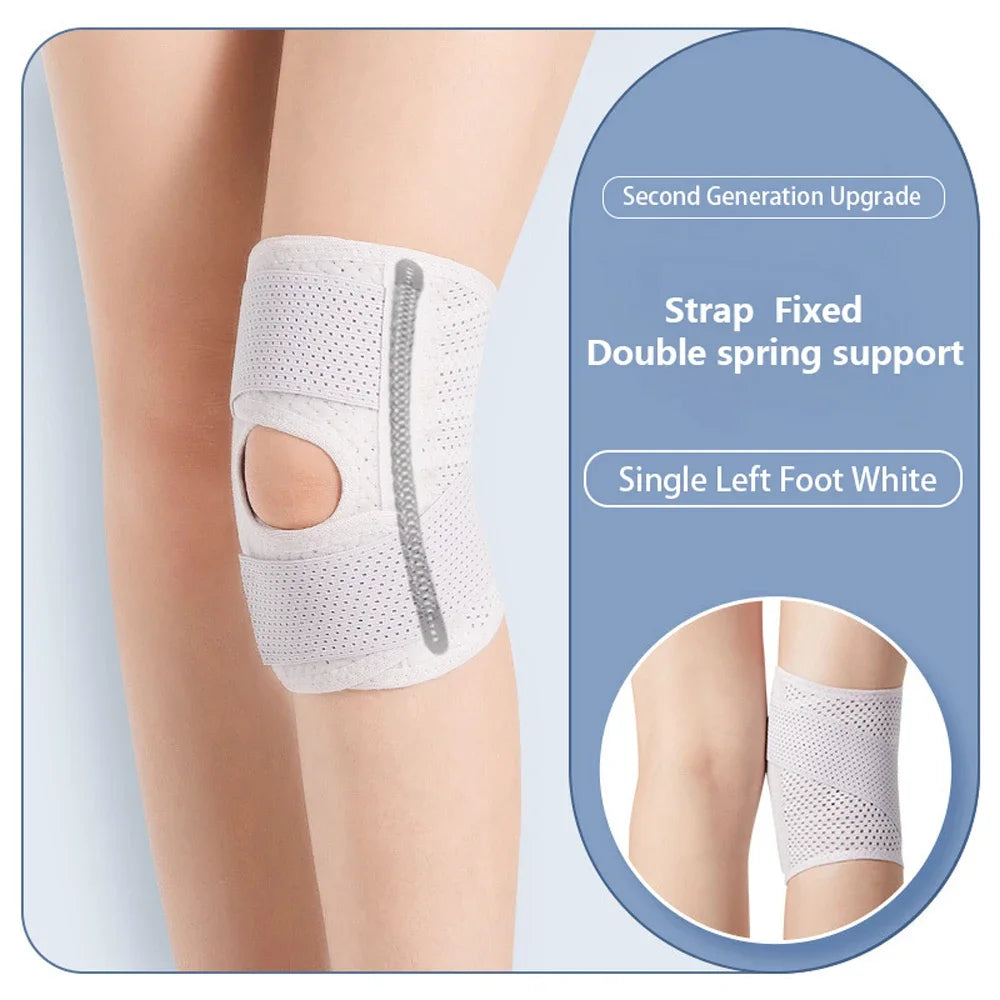 Genouillère professionnelle de soutien à compression ajustable
