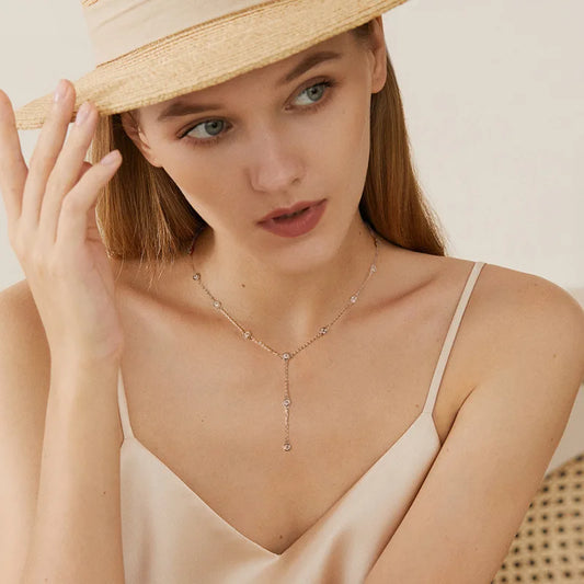 Collier Dazzle en ( Argent, Or )sterling 925 avec Moissanite