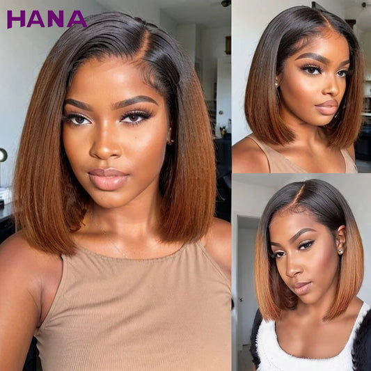 Perruque Bob Ombre Brown Remy
