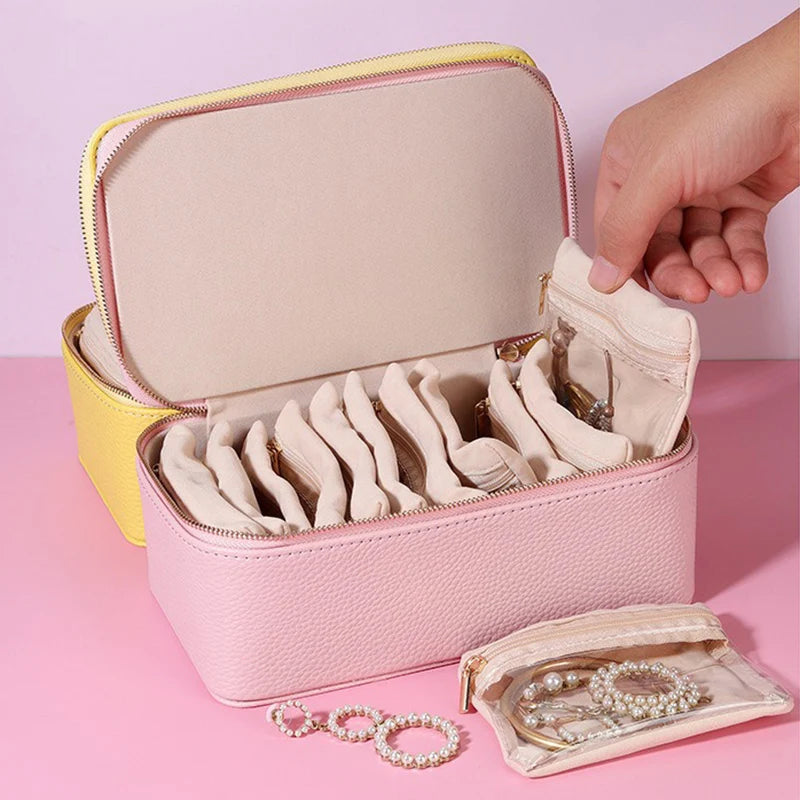 Boîte de Rangement Voyage pour Bijoux - Avec Sac Séparé