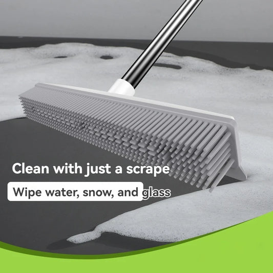 Brosse en caoutchouc avec racloir pour poils d'animaux