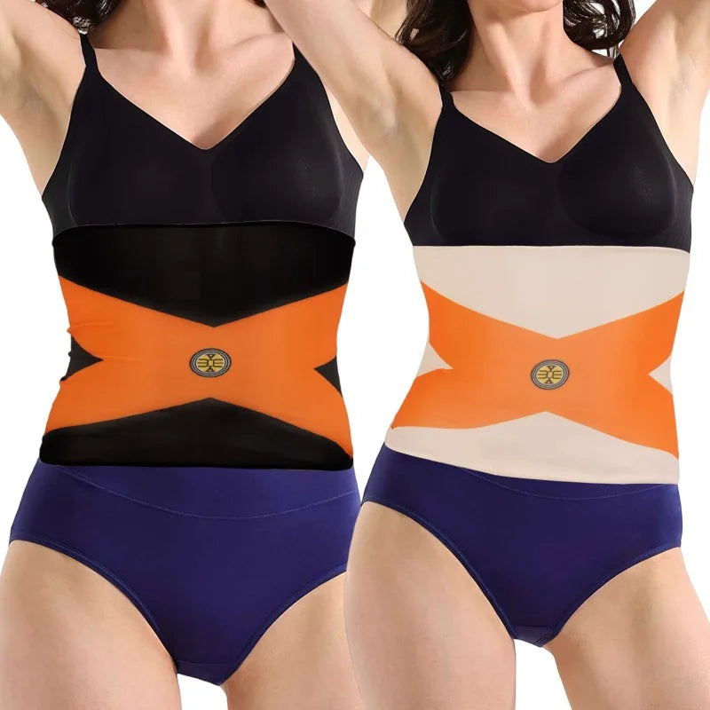 Ceinture d'Énergie en Soie de Glace à Haute Élasticité et Contrôle du Ventre pour Femmes : Ensemble de 3 pièces