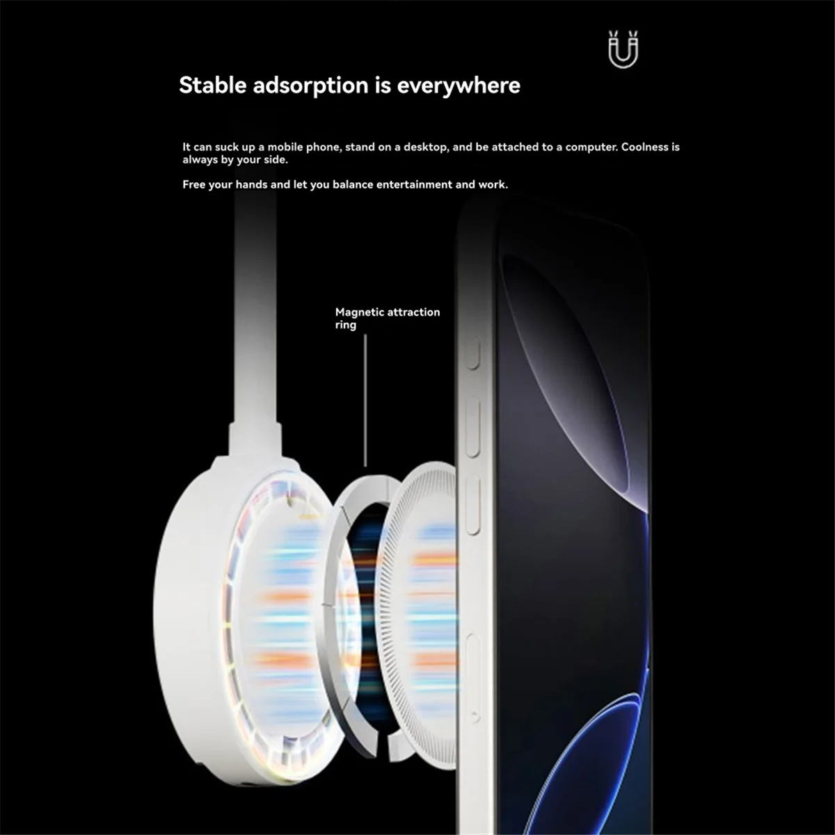 Ventilateur USB Magnétique pour Téléphone Portable