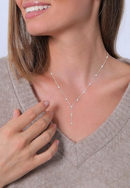 Collier Dazzle en ( Argent, Or )sterling 925 avec Moissanite