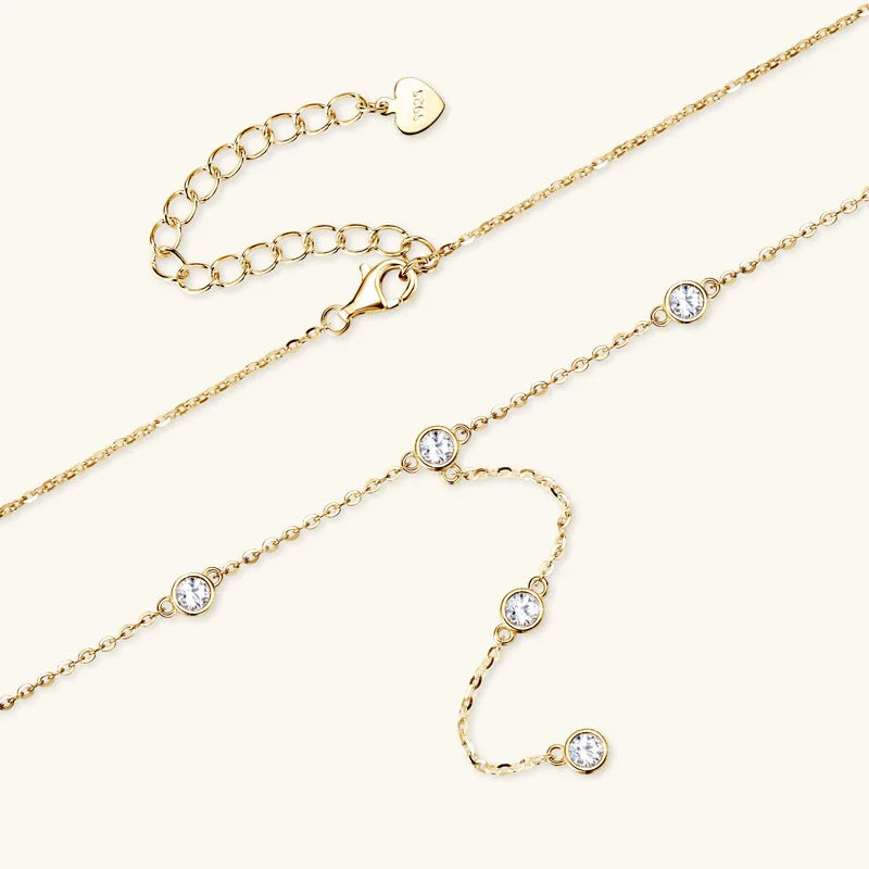 Collier Dazzle en ( Argent, Or )sterling 925 avec Moissanite