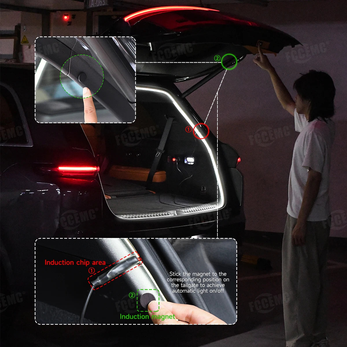 Lumière d'ambiance LED pour coffre de voiture