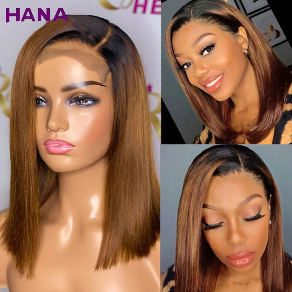 Perruque Bob Ombre Brown Remy