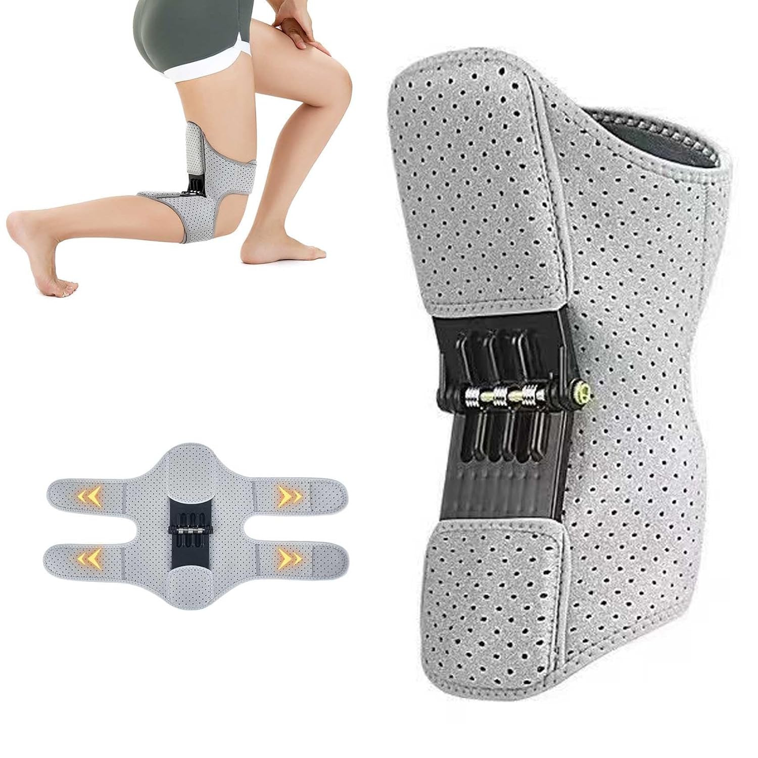 Genouillère Stabilisatrice Ajustable à Ressort - Protégez et Soutenez Vos Genoux