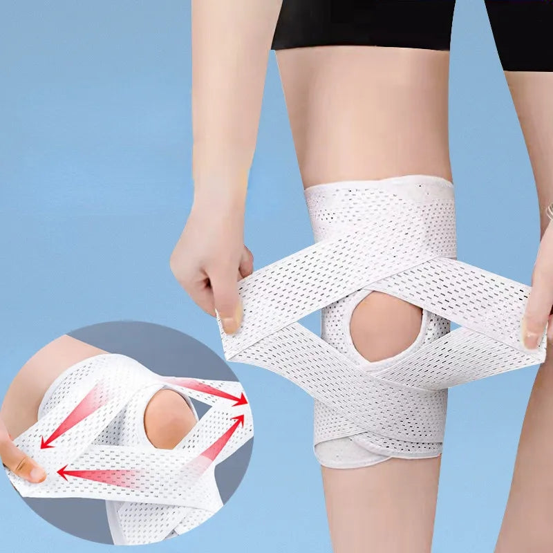 Genouillère professionnelle de soutien à compression ajustable
