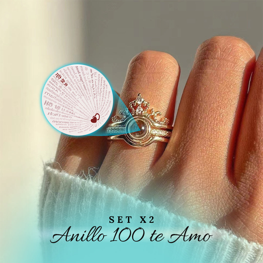 Anneaux Ajustables '100 Je t'aime'