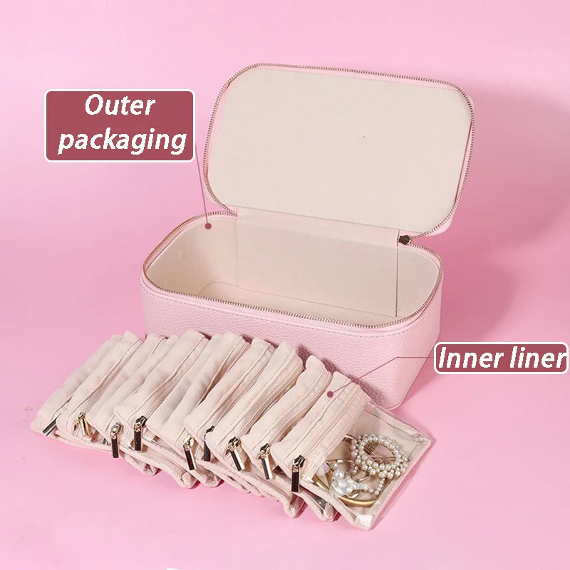 Boîte de Rangement Voyage pour Bijoux - Avec Sac Séparé