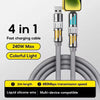 Câble de Chargement Ultra Rapide 4-en-1 en Alliage de Zinc avec Led Lumineuse