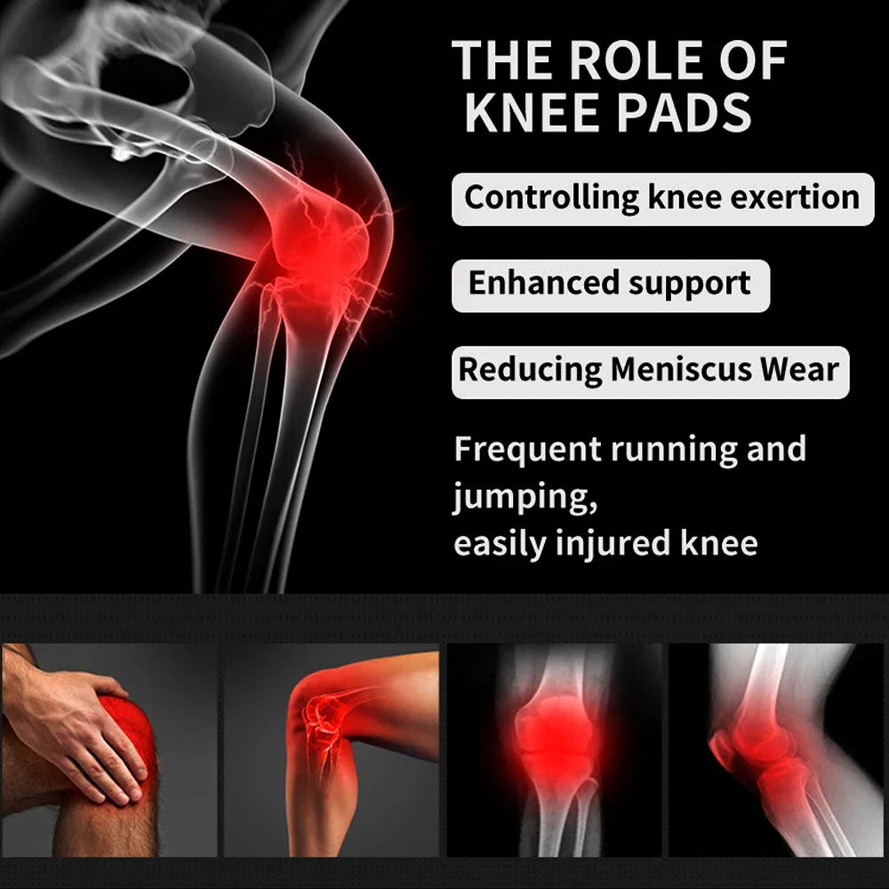 Genouillère professionnelle de soutien à compression ajustable
