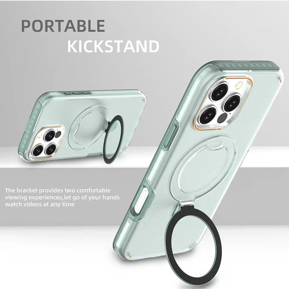 Coque de Luxe à Support Magnétique pour iPhone et Samsung - Protection Maximale à Deux Couches