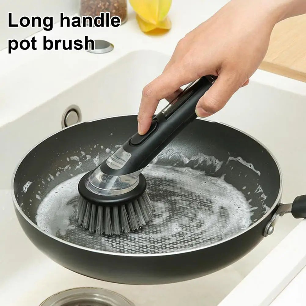 Brosse à récurer de cuisine avec distributeur de savon intégré : Ensemble de 2