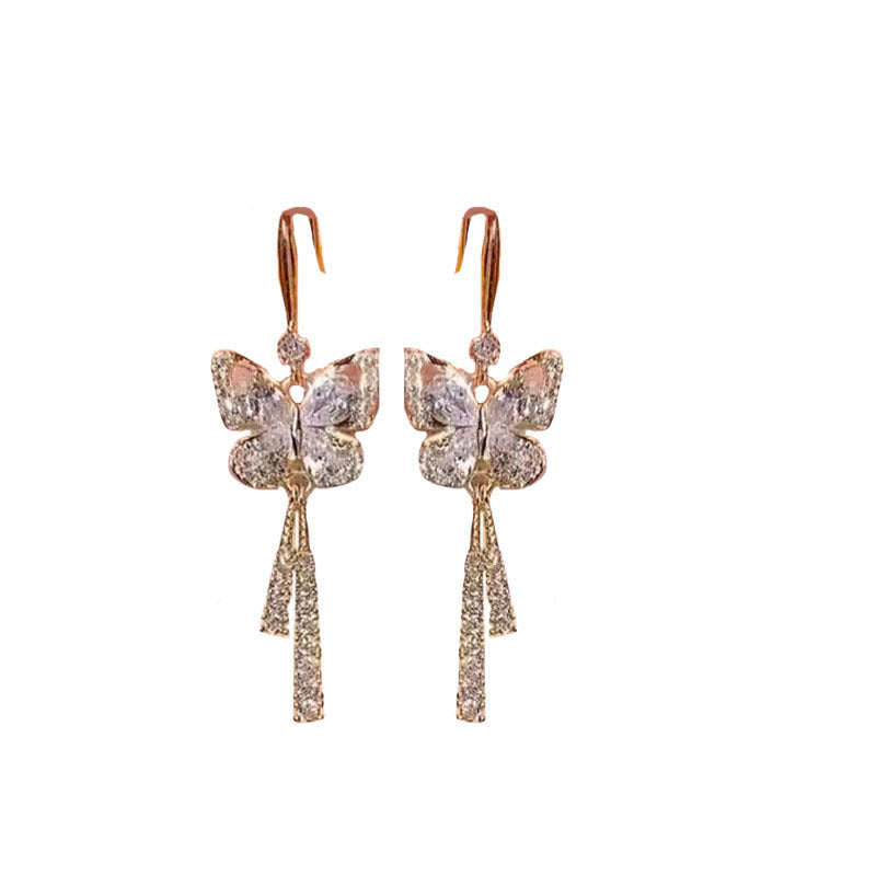 Boucles d'oreilles papillon en cristal scintillant